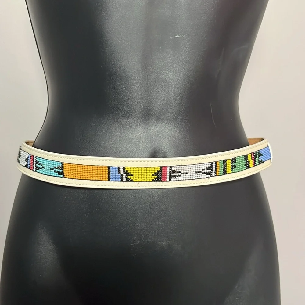 Urban Outfitters Small Leather Cassidy Beaded Western Belt